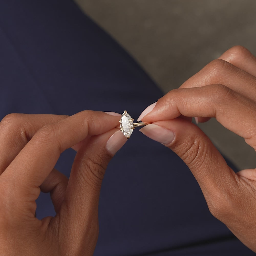 2.00 Ctw 14k Marquise Shape Prong Setting Lab Grown Diamond Engagement Ring – Verity Ferkos Fine Jewelry