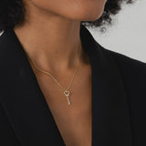 14k Diamond Heart-Key Pendant Necklace