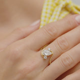 1.5 Ctw 14k Lab Grown Diamond Pear Shape Bypass Unique Engagement Ring - Irene Ferkos Fine Jewelry