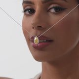 2.25 Ctw 14k Pear Shaped Fancy Intense Yellow Lab Grown Diamond Necklace - Queen Ferkos Fine Jewelry