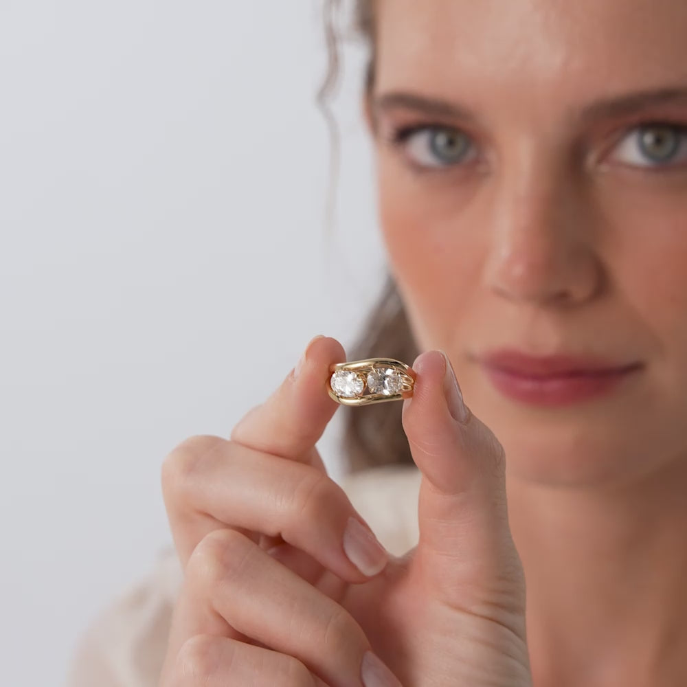 1ct Oval Shaped Lab Grown Contemporary Diamond Engagement Ring - Clio Ferkos Fine Jewelry