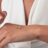 14k Princess Cut Emerald and Diamond Hoop Earrings Ferkos Fine Jewelry