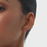14K Gold Ruby Huggie Hoop Earrings