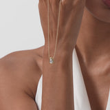 0.75 Ctw 14k Gold Pear Shape Lab Grown Diamond Beaded Necklace - Lara Ferkos Fine Jewelry