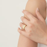 14k Gold Chunky Ribbed Statement Ring