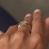 1.50 Ctwt 14k Gold Lab Grown Pear Diamond Ring with Bypass Design - Novelle Ferkos Fine Jewelry