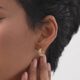 14k Gold Ribbed Dome Hoop Earrings Ferkos Fine Jewelry