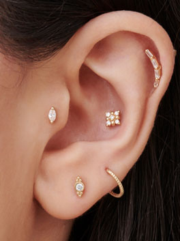 Earing Claw Ear Hook Clip Earrings Women Four-Prong Setting Fashion Earrings  - Southern Academy