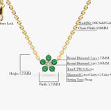 14K Emerald and Diamond Flower Charm Necklace  Ferkos Fine Jewelry