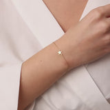 14K Gold Lucky Star Charm Bracelet