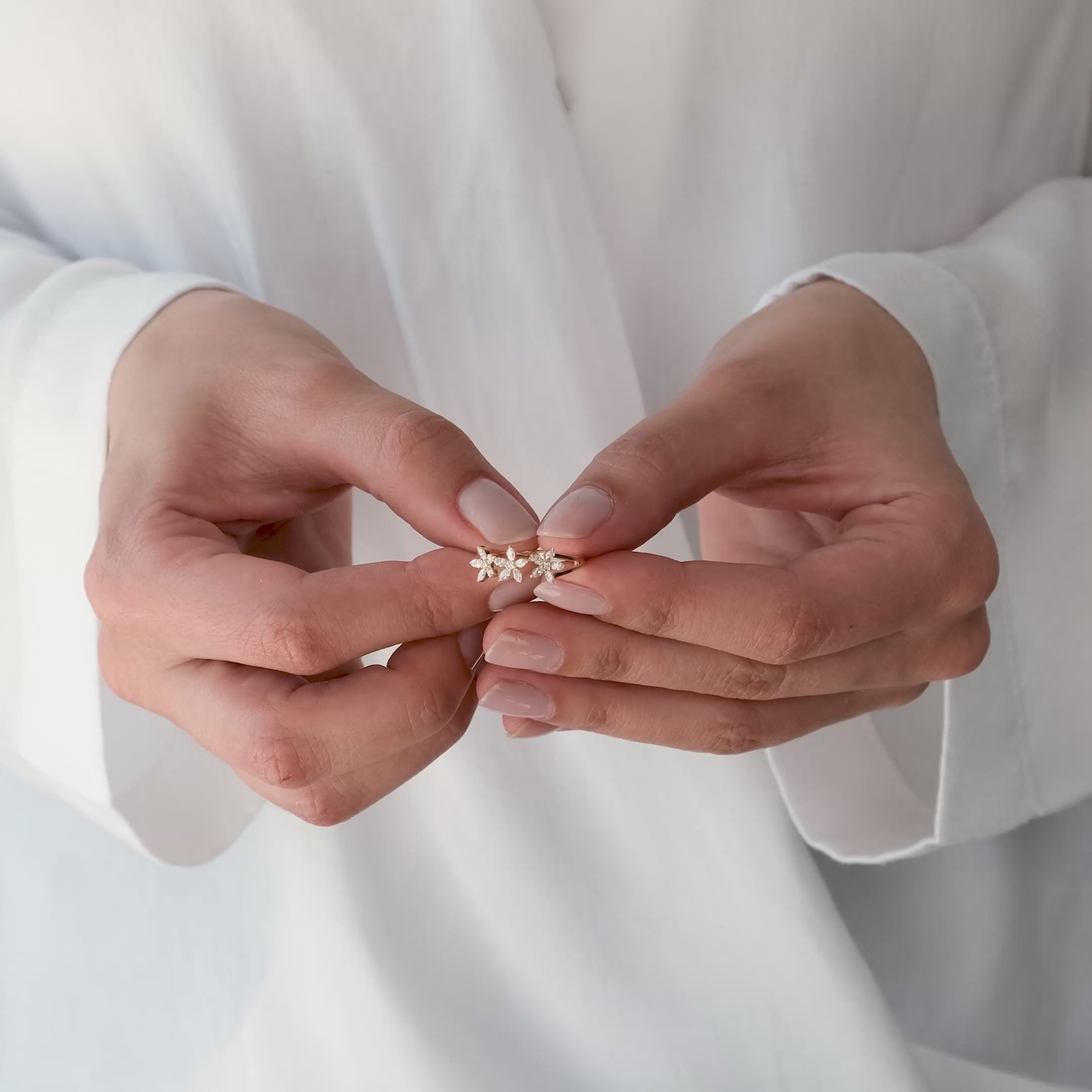 14k Marquise Diamond Multi-Flower Ring Ferkos Fine Jewelry