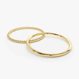 14K Gold Twisted Rope Ring Set  Ferkos Fine Jewelry