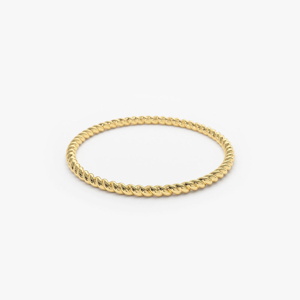 14K Gold Charm Bracelet With Rope Twist 5/8 Wide 