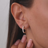 14k Baguette Diamond Hoop Earrings