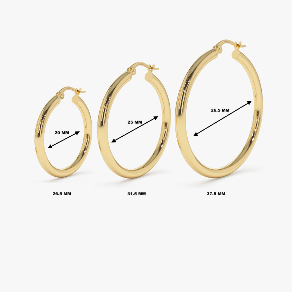 14k Gold Hoops 26.5 - 31.5 - 37MM – Ferkos Fine Jewelry