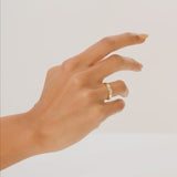 14k Dome Bezel Setting Emerald Cut Diamond Solitaire Ring
