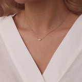 14K Gold Four Stone Diamond Cluster Necklace