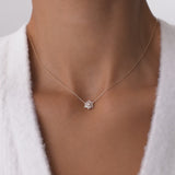 14k Tapered Baguette Diamond Necklace