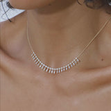 14k Baguette and Round Diamonds Statement Piece Necklace