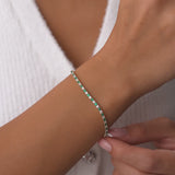 14k Prong Setting Diamond and Emerald Tennis Bracelet