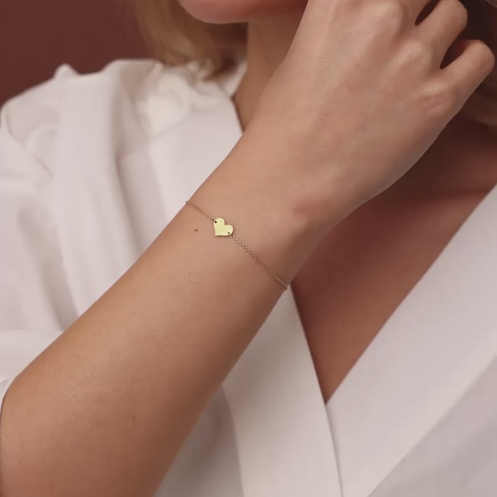 14K Gold Heart Bracelet Ferkos Fine Jewelry