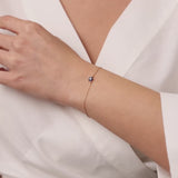 14k Sapphire and Diamond Flower Charm Bracelet