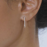 14k Paperclip Diamond Hoop Earrings