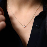 14K Gold Single Diamond Star Necklace  Ferkos Fine Jewelry