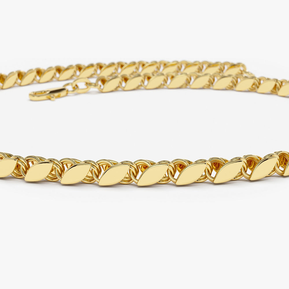 Double Link Bracelet 14K Yellow Gold 7 Length