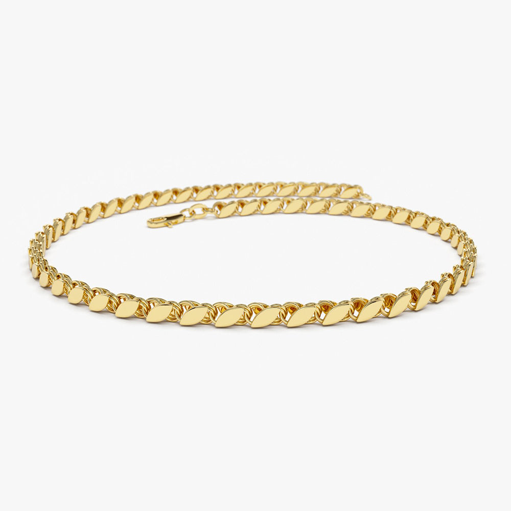 14K Gold Unique Marquise Shape Bracelet 14K Gold Ferkos Fine Jewelry