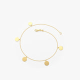 14K Solid Gold Dangle Disc Bracelet  Ferkos Fine Jewelry