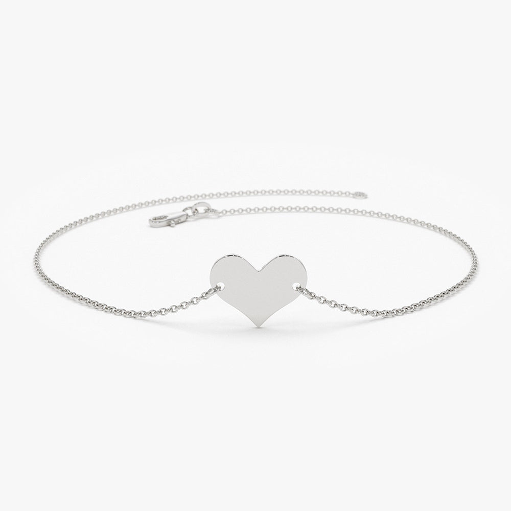 14K Gold Heart Bracelet 14K White Gold Ferkos Fine Jewelry