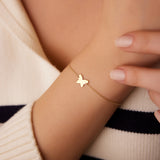 14K Gold Trendy Gold Butterfly Bracelet  Ferkos Fine Jewelry
