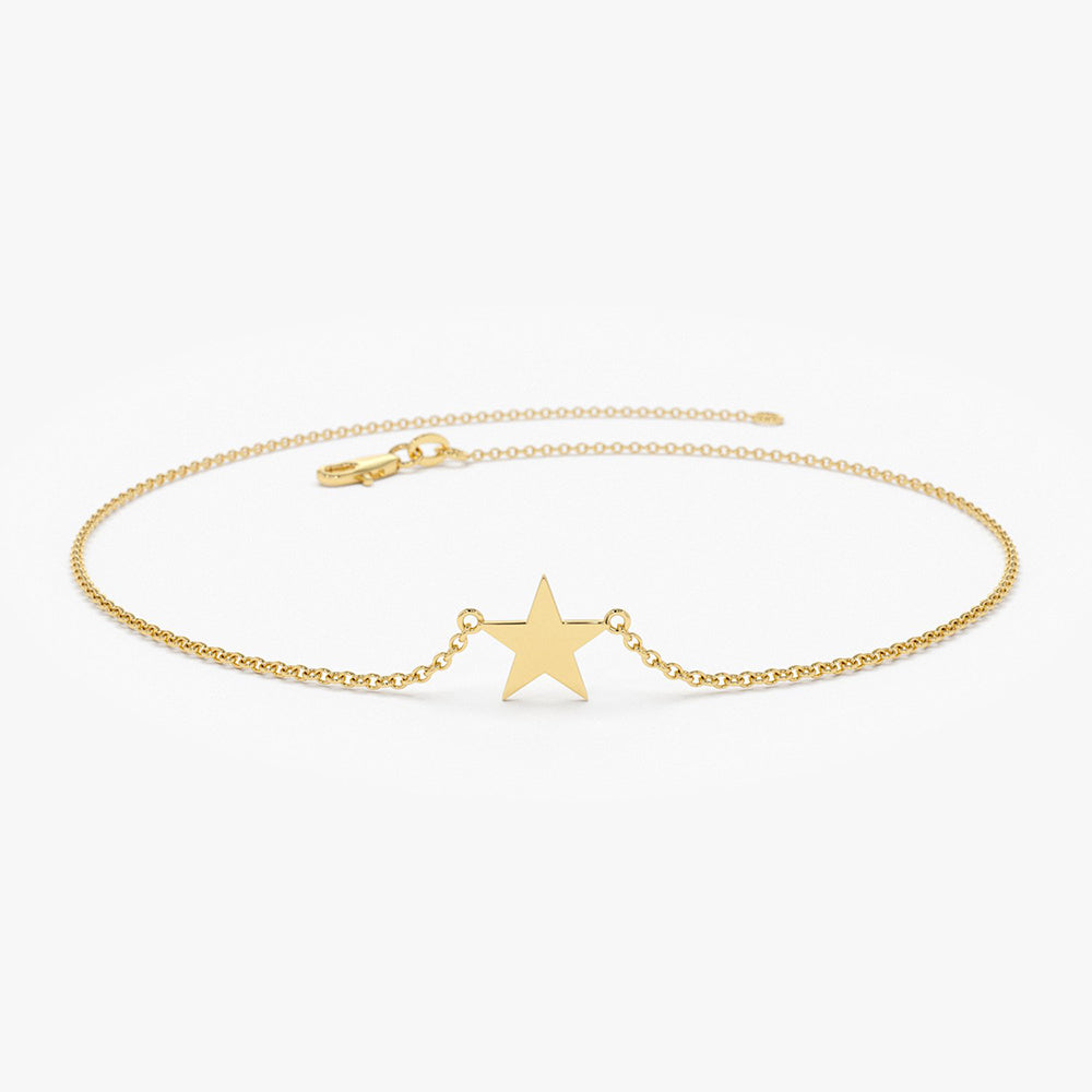 14K Gold Lucky Star Charm Bracelet 14K Gold Ferkos Fine Jewelry