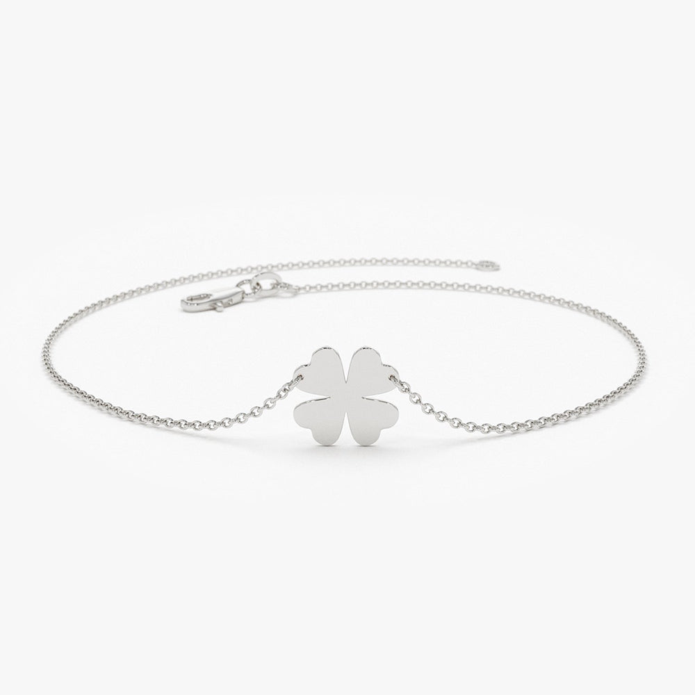 Four Leaf Clover Charms Bracelet - Gold and Silver Silver