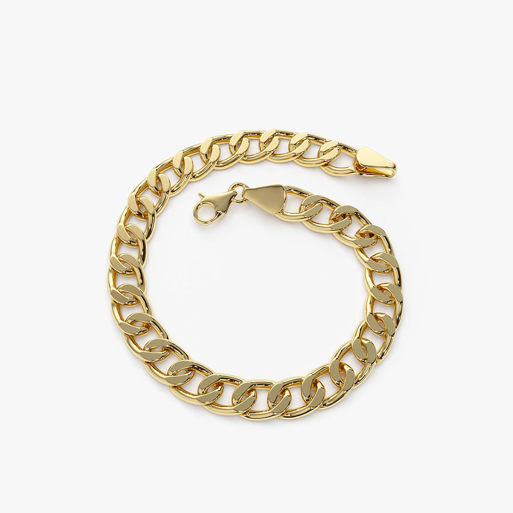 14k Solid Gold Tiny Paper Clip Link Bracelet – FERKOS FJ