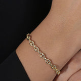 14k Gold Thick Puffed Mariner Bracelet  Ferkos Fine Jewelry