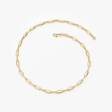 14k Solid Gold Tiny Paper Clip Link Bracelet  Ferkos Fine Jewelry