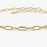 14k Solid Gold Tiny Paper Clip Link Bracelet  Ferkos Fine Jewelry