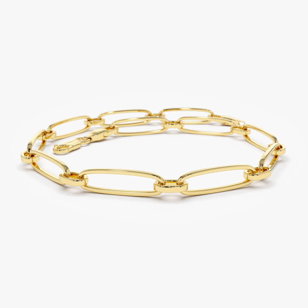 14k Gold Oval Link Chain Bracelet 6 Inches Ferkos Fine Jewelry