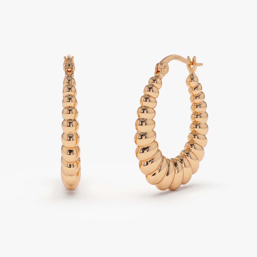 14k Gold Bold Twisted Women's Earrings – FERKOS FJ