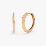 14k Gold Flat Hoop Earrings 14K Rose Gold Ferkos Fine Jewelry