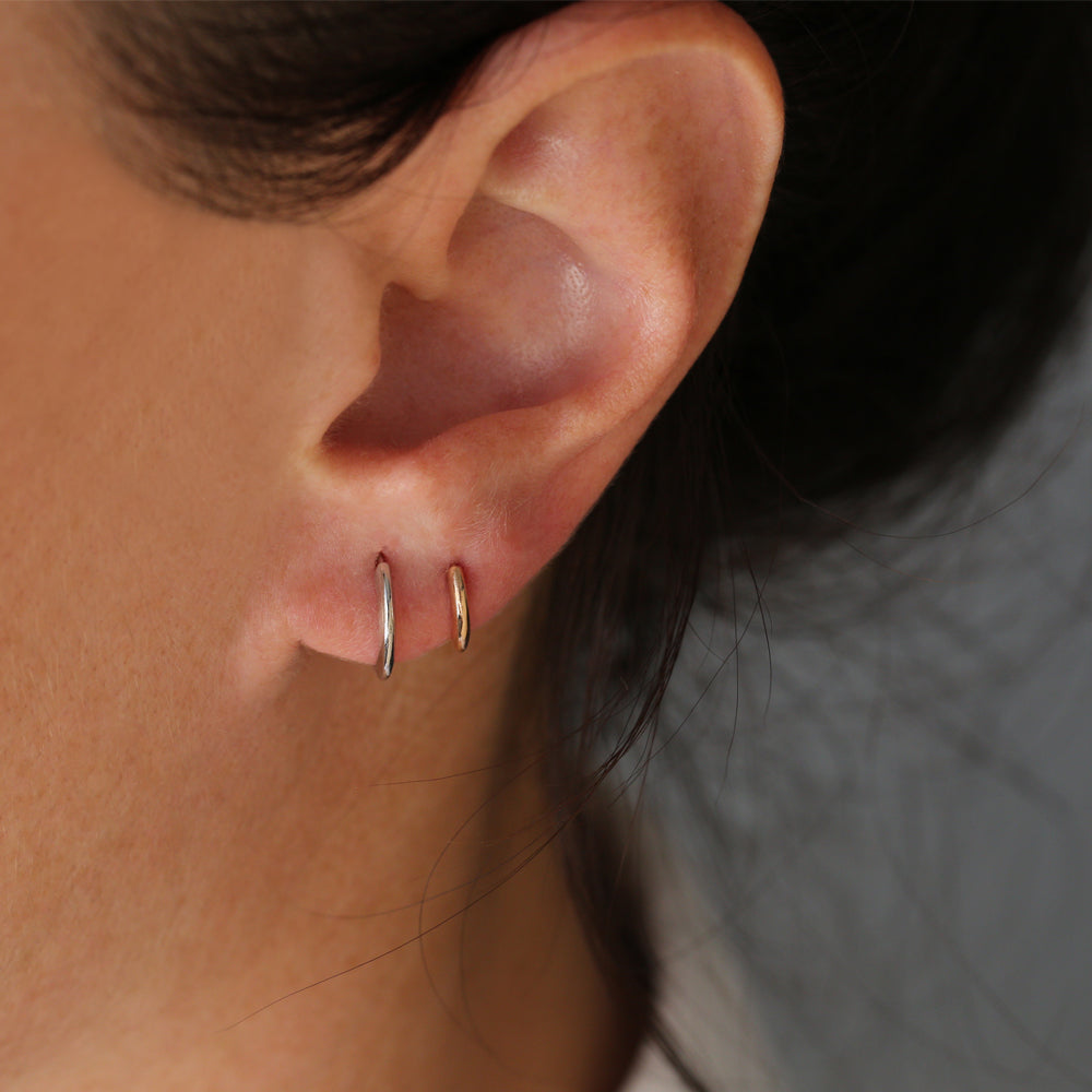 14k Gold Mini Plain Huggies  Ferkos Fine Jewelry