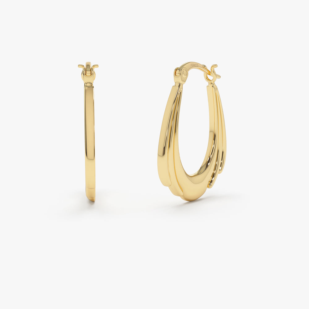 14k Layered Gold Earrings 14K Gold Ferkos Fine Jewelry