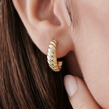 14k Solid Gold Croissant Earrings  Ferkos Fine Jewelry