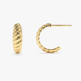 14k Solid Gold Croissant Earrings  Ferkos Fine Jewelry