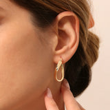 14k Unique Style Latch Back Gold Hoop Earrings  Ferkos Fine Jewelry