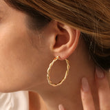 14k Twist Earrings 40MM  Ferkos Fine Jewelry
