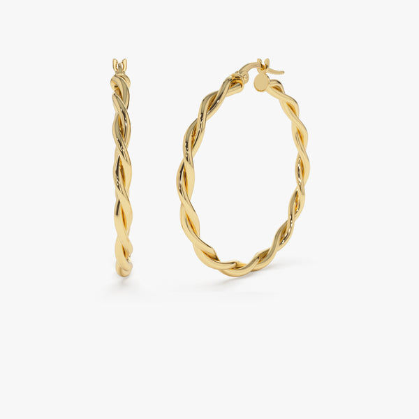 14k Twist Earrings 40MM – FERKOS FJ