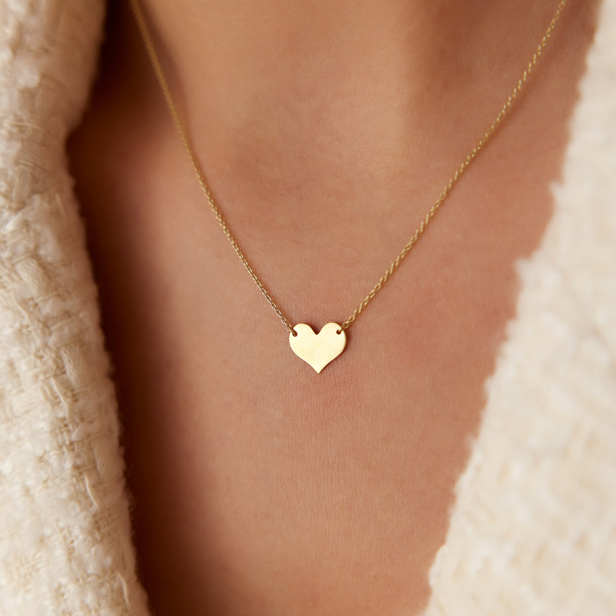 14K Gold Heart Necklace Heart Necklace 14K Solid Gold Necklaces